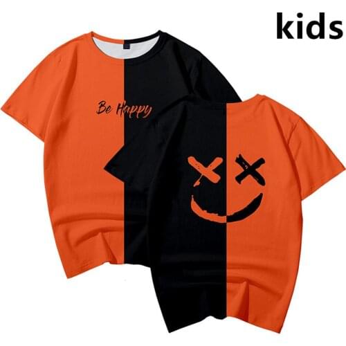 3 to 14 years kids t shirt Be Happy Smile Face Printed 3D tshirt t-shirt boys girls casual cartoon t shirts tee children clothes