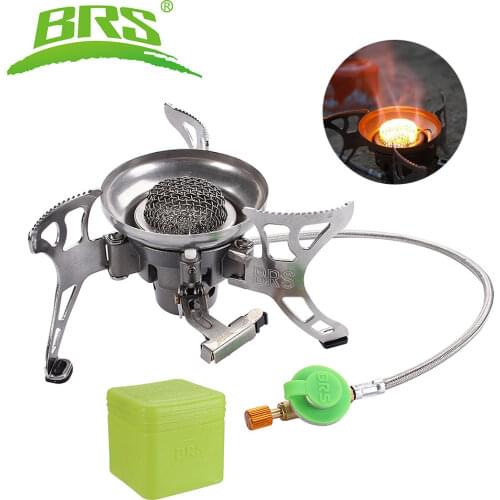 BRS Gas Stove Burner Ultralight Portable Collapsible Windproof Outdoor Gas Camp Stove Cookware for Picnic Camping Hiking BRS-15