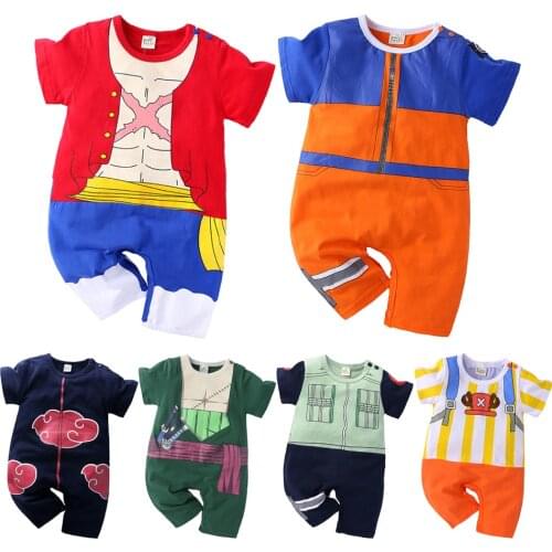 Anime Cartoon Newborn Baby Clothes Summer Short-Sleeved Baby Boys And Girls Universal Romper Cotton Baby Romper Cosplay 0-24M