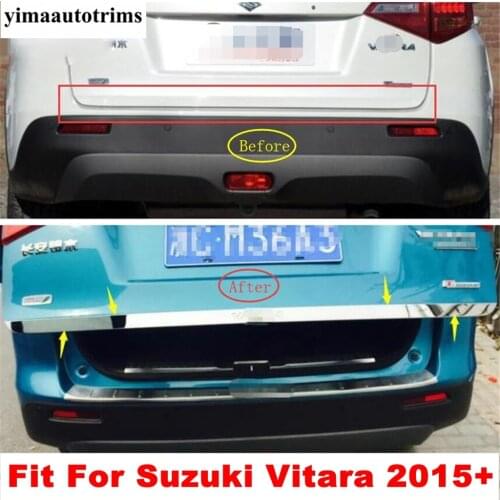 Stainless Steel Rear Trunk Tailgate Lid StripesCover Trim Fit For Suzuki Vitara 2015 - 2020 Accessories
