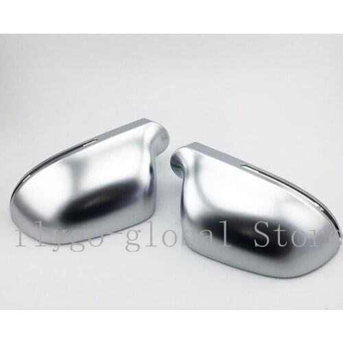 1Pair Car Wing Mirror Caps Matt Chrome Mirror Cover Rearview Side Mirror Cap S Line for Audi A4 S4 B8 A6 C6 09-11,A3 Q3 A5