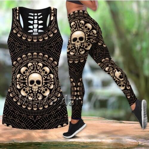 3D Digital Printed Skull Horror Hollow Tanktop Women Sexy Vest Girls Fashion Tank Tops Clothes Ropa Mujer Oversized Drop ship