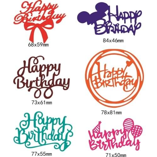 Happy Birthday Words Metal Cutting Dies Stencil for DIY Scrapbooking Photo Album Embossing Paper Cards Crafts Diecuts New 2019