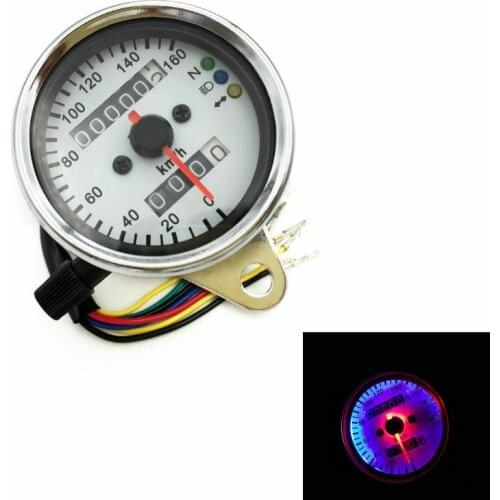 Motorcycle Speedometer Bike Odometer Gauge ATV Bike Scooter Backlit Dual Speed meter LED Indicator DC 12V Modified Speedometer