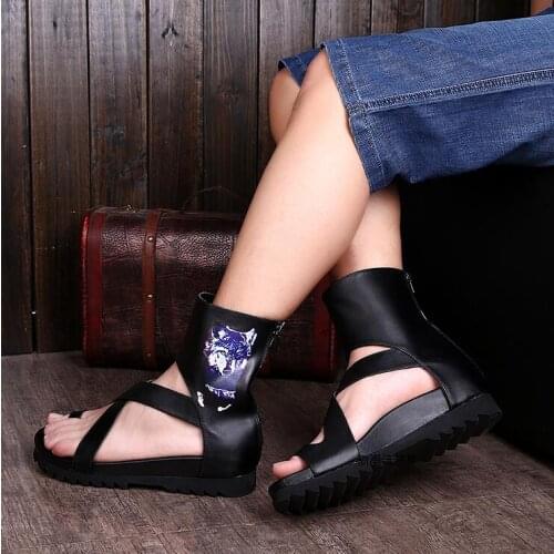 New men sandals men shoes leather Clip toe cowhide Roman sandals outside casual sandals white black bottom shoes 39-46