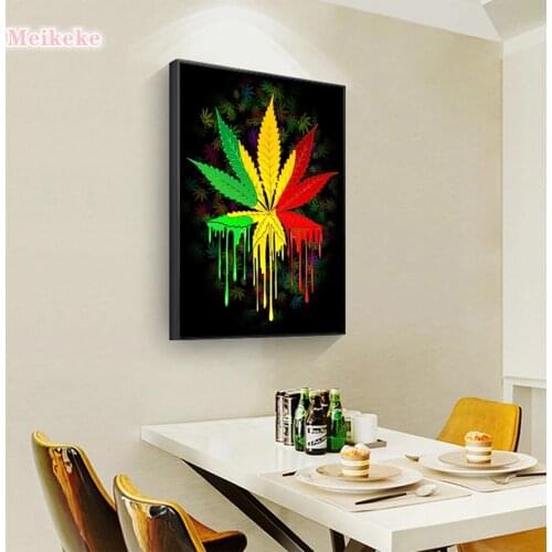 5D DIY Full Round Drill Diamond Painting Color Maple Leaf Mosaic Kit Rhinestone Drawing Picture Home Decoration Art Craft
