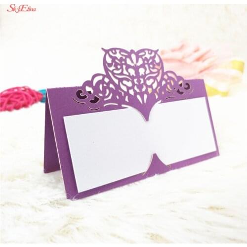 New 10pcs Wedding Decorations Laser Cut Heart Shape Place Cards Wedding Name Cards Wine Glass Wedding Event 5zSH871-10