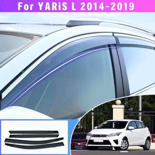 Window Visor Smoke Car Window Visor For TOYOTA YARIS L 2014-2018/For VIOS Hatchback 2017 Car Sun Rain Guard Wind Deflectors
