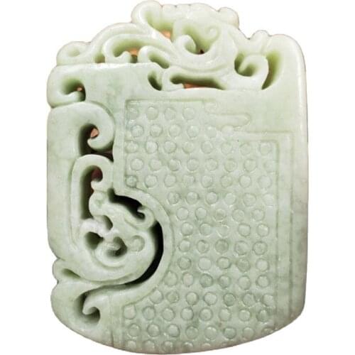 Genuine A-product natural jade Shaanxi Lantian jade double dragon birthday jade pendant Lantian jade birthday word jade pendant