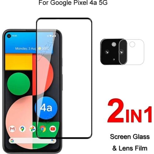 Full Cover Glass For Google Pixel 4a 5G Screen Protector Protective Tempered Glass Explosion Proof & Camera Lens Film