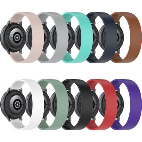 18mm 22mm 20mm Solo Loop Band For Samsung Galaxy Watch 3 41 45mm Gear S2 S3 Silica Gel Elastic Strap For Huawei GT 2 Amazfit Bip