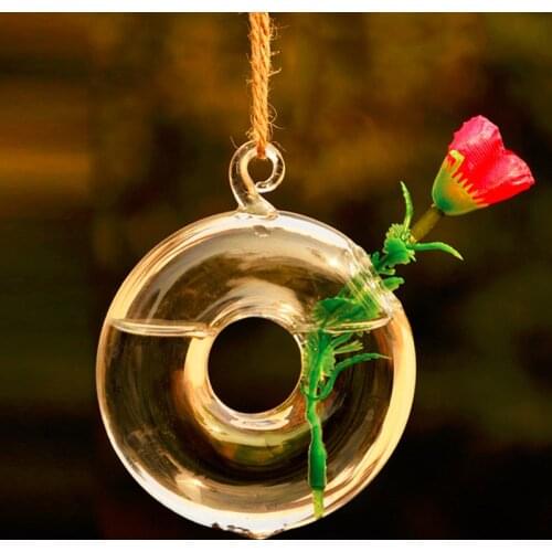 Free Shipping 8pcs/pack Copper Shaped Hanging Glass Vase Home Decorative Creative Car Terrarium