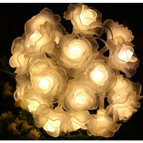 1.5/3/4.5/6M LED Garland Artificial Flower Bouquet String Lights Foam Rose Fairy Lights For Valentines Day Wedding Decoration
