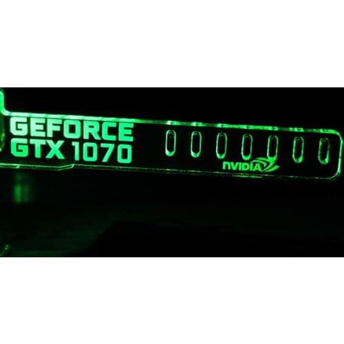 New Green For GEFORCE GTX 1070 LED Luminous Computer Main Box Cool Graphics Custom Support Frame Display Cards Components Jack