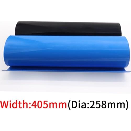 Width 400mm PVC Heat Shrink Tube Dia 255mm Lithium Battery Insulated Film Wrap Protection Case Pack Wire Cable Sleeve Black Blue