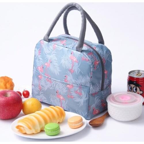 Patterned Lunch Bag Women Striped Canvas Bags Couple Picnic Lunch Box Insulated Bag Thermal Food Big Capacity Colorful