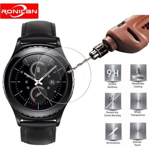 2 Pieces RONICAN Tempered Glass for Samsung Gear S3 Screen Protector 9H 2.5D 34MM Protection Film for Samsung Gear S3 Glass