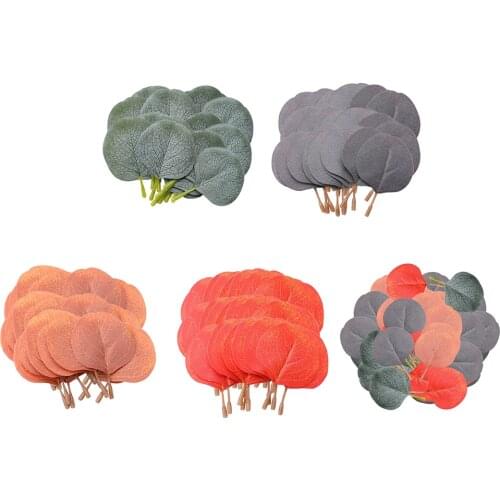 50Pcs Green Artificial Eucalyptus Leaves DIY Hair Accessories for Wedding Bride