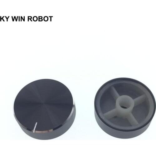 1 pcs 30x10mm 6mm Shaft Hole Aluminum Alloy Potentiometer Knob Black