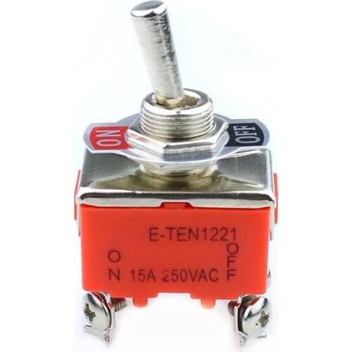 1 Pcs Metal Resin AC 250V 15A Amps On/Off 2 Position Dpst Toggle Switch LW SZUS E-TEN1221 Orange