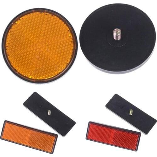 2Pcs Rectangle Round Car Motorcycle Bike Caravan Lorry Screw On Safety Reflector Car exterior parts 2020