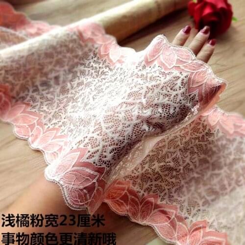 23CM Blue Spandex Elastic Lingerie Lace Trim Flower Stretch Sewing DIY Appliques Lace Fabric For Underwear Bra