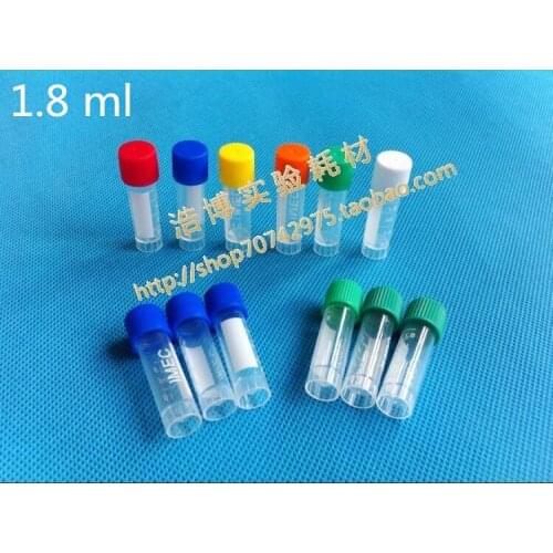250 pcs Free Shipping 1.8 ml plastic cover graduated Sample tube Mini storage container small Bank Frozen leak proof bottles