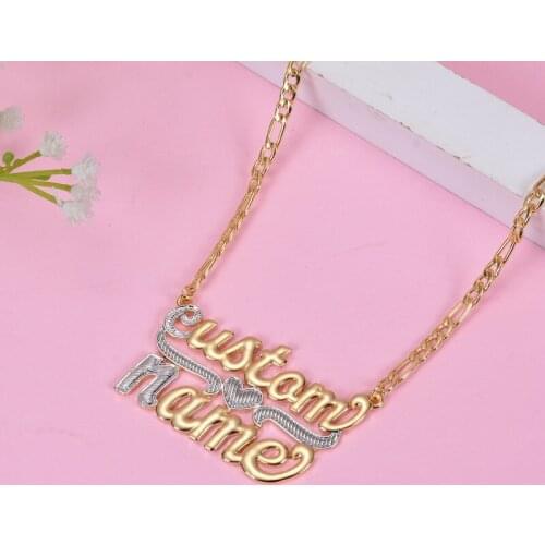 3UMeter Hip Hop Letter Necklace Name Personalized Custom Necklaces Double Plating Rhinestone Necklace Pendant Mothers Day Gifts