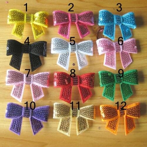 60 pcs/lot, Sequin Bow Hair Clip, Cute for Back to School -Glitter Bow Clip with Non Slip Grip