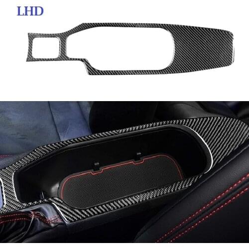 Fit For Subaru BRZ Toyota 86 GT86 17-19 Carbon Fiber Accessories Center Console Cupholder Armrest Panel Frame Surround Sticker