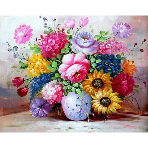 New Product 5D DIY Full Round/Square Diamond Painting Flowers 3D Embroidery Cross Stitch Rhinestone Mosaic Home Dector Gift Y521
