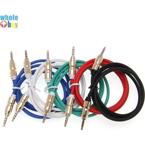 Jack Audio Cable Jack 3.5 mm Male to Male Bullet head Audio Aux Cable For Car Headphone Speaker 4 Wire Line Aux Cord 500pcs/lot