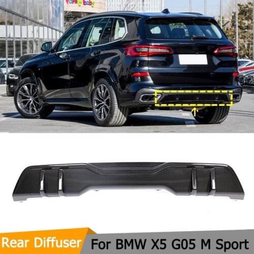 Car Rear Bumper Diffuser Lip for BMW X5 G05 M Sport 2019 2020 Carbon Fiber Rear Bumper Diffuser Lip Spoiler Apron