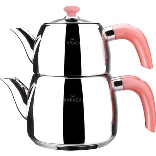 Teapot, Spring Steam Cut-Off Cap, Roe of Gaul, Pink, Salmon Color, Stainless Steel, kettle, Water Heater
