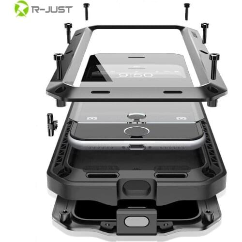 Shockproof Coque Aluminum Metal bumper Frame+Glass Cover On For iphone 6 6s 7 7plus 5s 5 s SE 8 8 plus x XS XR XS MAXCase