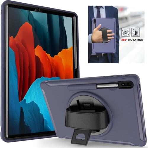 Case For Samsung Galaxy Tab S7 Plus 12.4inch T970 T975 Tablet Stand Cover Skin 360 Rotation Hand Grip Shockproof Shell