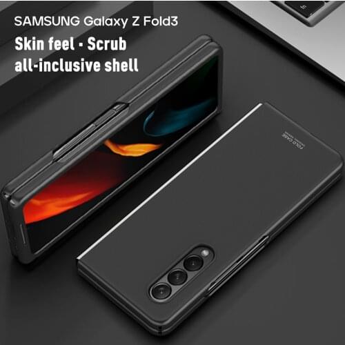 For Samsung Galaxy Z Fold3 Case Luxury Matte Texture Phone Cover For Samsung Z Fold 3 Folder 3 5G ZFold3 Hard Shockproof Fundas