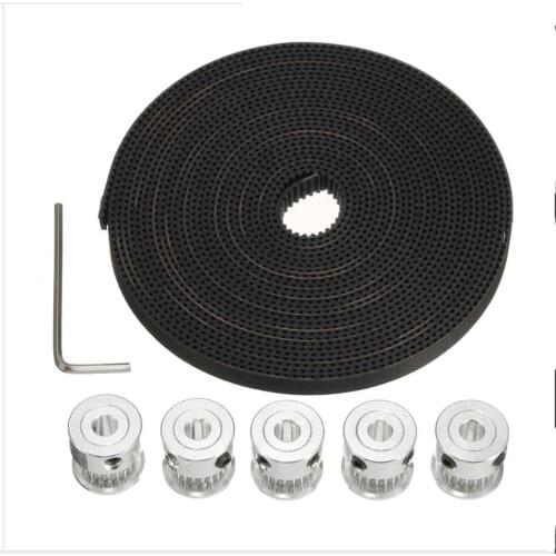 DuoWeiSi 3D Printer Parts GT2 20 Tooth Timing Pulleys And 5 Meters Of GT2 Belt 3D Printing Reprap S7