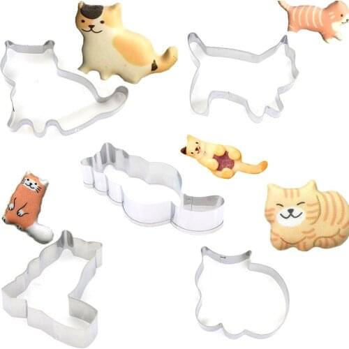 Stainless Steel Cats Shape Biscuit Cookie Cutter Mold Fondant Cake Baking Tool Biscuit Mold Pastry Cooking Tools new