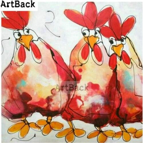 ArtBack new 5d diy diamond painting watercolor cock full square drill diamond mosaic 3d embroidery home decoration