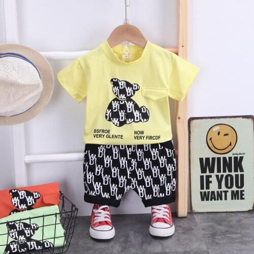 2021 Summer Toddler Baby Boys Clothes Sets Kids T-Shirt + Pants 2pc Outfits Casual Children Girls Sportswear Clothing Suits