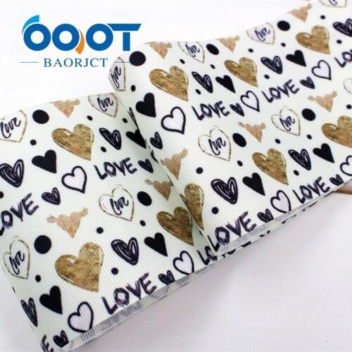 1710317 , 3'' 75MM LOVE Printed grosgrain ribbon, DIY handmade Hair accessories Material wedding gift wrap