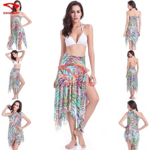 SWIMMART 1 Piece Beach Skirt Swimsuit New Sexy Swimwear Women Bathing Suit Swim Summer Seaside Wear Print Swimsuit Bikini Dress
