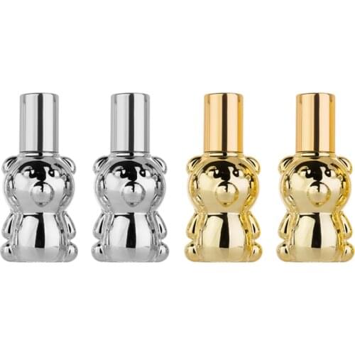 MUB - 8ml Bear Shaped UV Glass Roller Ball Essential Oil Perfume Bottle High Quality Portable Refillable Roll-on Perfume Bottles