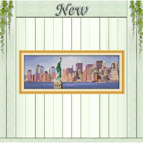 The Statue of Liberty scenery Decor paintings counted print on canvas DMC 11CT 14CT kits Cross Stitch embroidery needlework Sets