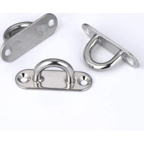 Stainless Steel Eye Plate Stainless Steel Carabiner Set for Awning Wall Mounting Ceiling Mounting Wall Hook Hanging