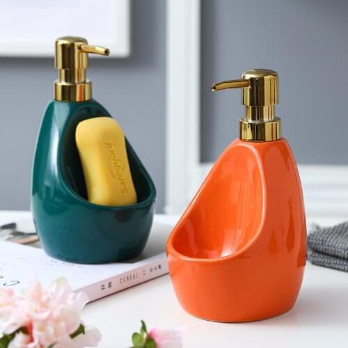 Nordic Home Kitchen Soap Dispenser Pump Press Lipuid Sanitizer Ceramic Hand Washing Bottle Jar Bathroom Shampoo Lotion Bottle