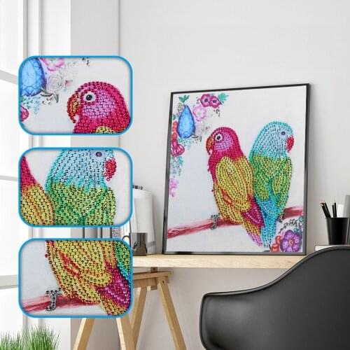 Special Shaped Diamond Embroidery Colorful Bird Scenery Diamond Painting Pictures of Rhinestones Diamond Cross Stitch Home Decor