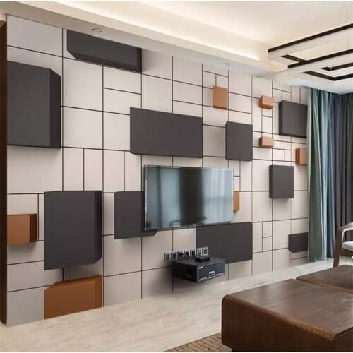 Custom mural 3d wallpaper stereo modern new Chinese cube brick wall TV background wall papers home decor papel de parede mural