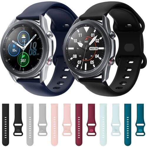 Sport Soft Silicone Double buckle Strap for Samsung Watch 3 41 45mm Strap for Galaxy watch S3 Bracelet Replacement Watchbands